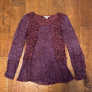 CAbi 100% Silk Mixed Floral Sonnet Blouse